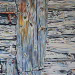 Aquarelle porte ancienne - Vieille porte III St Fortunat - 70x90 cm - 2014