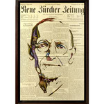 Hermann Hesse, 2015 (Öl auf historische Zeitung, 29,5 x 45 cm)