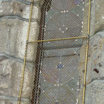 Eglise de MARCHAL (15) Pièces peinture grisaille et jaune d'argent + bavette + grille laiton