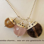 Edelstein-Charms von asereba mit beschriftbarer Silberkappe