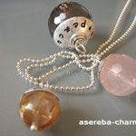 Edelstein-Charms von asereba mit beschriftbarer Silberkappe