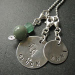 Art.Nr.: C-1019 asereba-charm "Glück" (Text nach Wunsch)