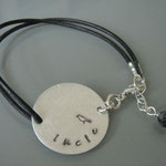 Art.Nr.: C-1030 Lederarmband mit asereba-charm (Name + Motiv nach Wunsch)