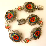 Antique jewelry - 1950s italian vintage GM signed - Stunning micro mosaic bracelet  -Art.760/3-   SOLD