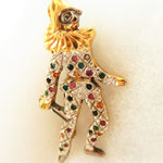 1970 spilla Alecchino 925 argento placcato con multicolor swarovski  -art.292/2-   SOLD OUT