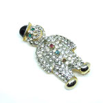 Sweet vintage figural Snowman rhinestone Brooch - fine quality and lively sparks - art.123/6