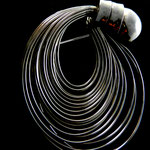 1950 modernista grande spilla in argento rodiato -art.44/2-  SOLD OUT-
