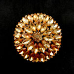 Enchanting jonquil palette color Large brooch with Marquise stones and round - Brilliant and airy with attractive glamor - Art.05/5. SOLD OUT