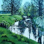An der Sude I, Acryl auf Leinwand  (ZU VERKAUFEN/ FOR SALE)