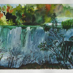 Wasserfälle in Krka, Kroatien, Aquarell (ZU VERKAUFEN / FOR SALE)