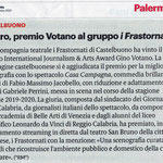 Teatro, premio Votano al Gruppo i Frastornati (Giornale di Sicilia del 9 febbraio 2021).