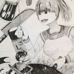 高２　四つ切り　ペン画