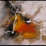 60x60 "Explosion in Orange" Acryl auf Leinwand
