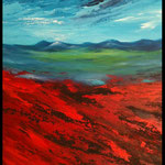 60x80  Impression in Rot"  Acrly auf Leinwand