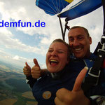 Tandemsprung Fallschirmsprung Rothenburg Mittelfranken nähe Ansbach und Nürnberg