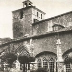 1935 Claustro de la Catedral desde el sureste. A la izquierda, el Palacio Episcopal neogótico desaparecido en 1941
