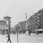 ¿Año? La Ribera desde Alfonso XIII, con Correos a la izquierda y la Aduana a la derecha