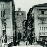 c. 1907 Calle del Puente desde el puente. Al fondo, la Catedral