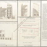 1803 Planta, alzados y secciones de un grupo de casas y solares entre las calles de San Francisco y Atarazanas