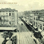 1906 Plaza de Pi y Margall desde el este. El edificio de la izquierda es el que se derribó en los años 30