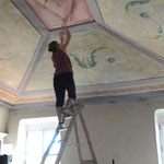 Restauration d'une fresque au plafond après dégât des eaux- Villefranche sur mer