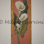 CALLE - affresco a secco su tela con malta e terre naturali colorate - 20x50 cm
