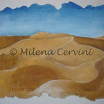 DESERTO - affresco a secco su legno con malta e terre naturali colorate - 30X40 cm