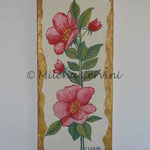 ROSE CANINE - affresco a secco su tela con malta e terre naturali colorate - 20x50 cm