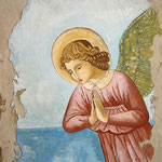 ANGELO DEL MARE - affresco a secco su tela con malta e terre naturali colorate - 70x50 cm