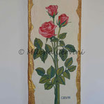 ROSE - affresco a secco su tela con malta e terre naturali colorate - 20x50 cm