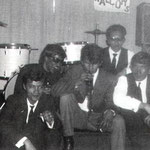 THE HALCONS  tijdens een optreden in Alphen (NB). vlnr: Ed Brodie, Henk Beijen, Roy Stubbs, Frans Horn, Les Brodie