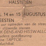 Jack Dens & The Swallows - Wijnfeesten Halsteren 12 t/m 15 augustus 1961