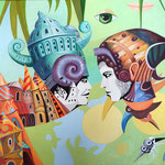 Augen-Blick - 2020, 60x80 cm, Acryl/Gouache auf Leinwand