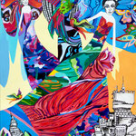 "Freiheit der Paradiesvögel" - 2022, 75x50 cm, Acryltusche auf Aquarellkarton