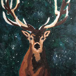 Rudolph, der Hirsch, 2020, Acryl auf Leinwand, 70 x 50 cm