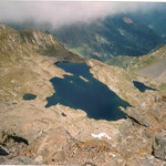 Le lac de la Montagnette 2332 m vu du pic de Sauvegarde2738m (port de Vénasque )