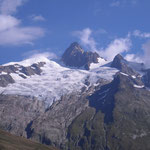 Le glacier des Glaciers sous l'Aiguille des Glaciers.