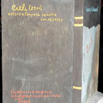 Libri d'artista - Opera: (2011) Cieli - Colore a tempera su vetro cm. 18,5 x 31,5 