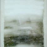 Colore a tempera su vetro - Opera Artico anno 2007 cm 68 x 88