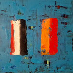 "auf Blau" 120x 60, Acryl auf Leinwand,  1200,-€ (verkauft)