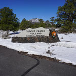 Der höchste Punkt der Bergstrecke ist nach 17,5km erreicht, am Fuße des Sunset Crater Volcano