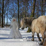 Fantasie & Wirklichkeit Fotografien und Gedichte Kathrin Steiger Winter Schnee Schneefee Schneeelfe Schnee-Elfe Winterfee Winterelfe Fairy Snow Fairy Fairies Pferd Pony