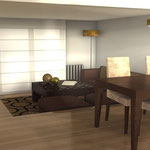 Reforma vivienda unifamiliar. Girona.Propuesta salón-comedor.