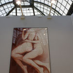 Etreinte, 120 x 180 cm, sanguine et pigments sur papier, 2015