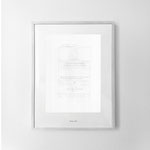 "Disegno del tempo nel tempo (Proust) - Il tempo ritrovato", 2021-22, pencil on paper, ink jet print on paper, frame, 40x32 cm