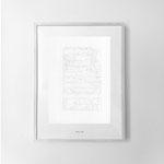 "Disegno del tempo nel tempo (Proust) - La prigioniera", 2021-22, pencil on paper, ink jet print on paper, frame, 40x32 cm