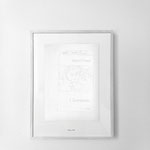 "Disegno del tempo nel tempo (Proust) - I Guermantes", 2021-22, pencil on paper, ink jet print on paper, frame, 40x32 cm