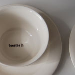 "Breath (Duet)", 2013, -detail- rubber stamping on cups, 20x12x10 cm