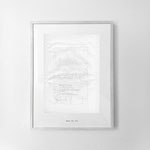 "Disegno del tempo nel tempo (Proust) - La fuggitiva", 2021-22, pencil on paper, ink jet print on paper, frame, 40x32 cm