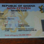 meine eigene ghanaische non-citizen ID-Karte (natürlich auch mit dem richtigen Geburtsdatum) ;)